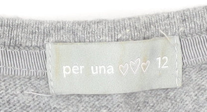 Womens UK Size 12 Per Una Grey Pullover Jumper