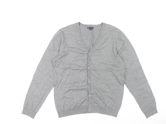 Gap Women's Grey V-Neck Cardigan, Size L