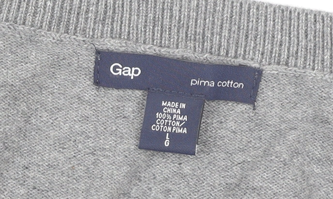 Gap Women's Grey V-Neck Cardigan, Size L