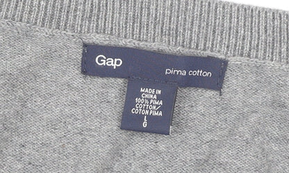 Gap Women's Grey V-Neck Cardigan, Size L