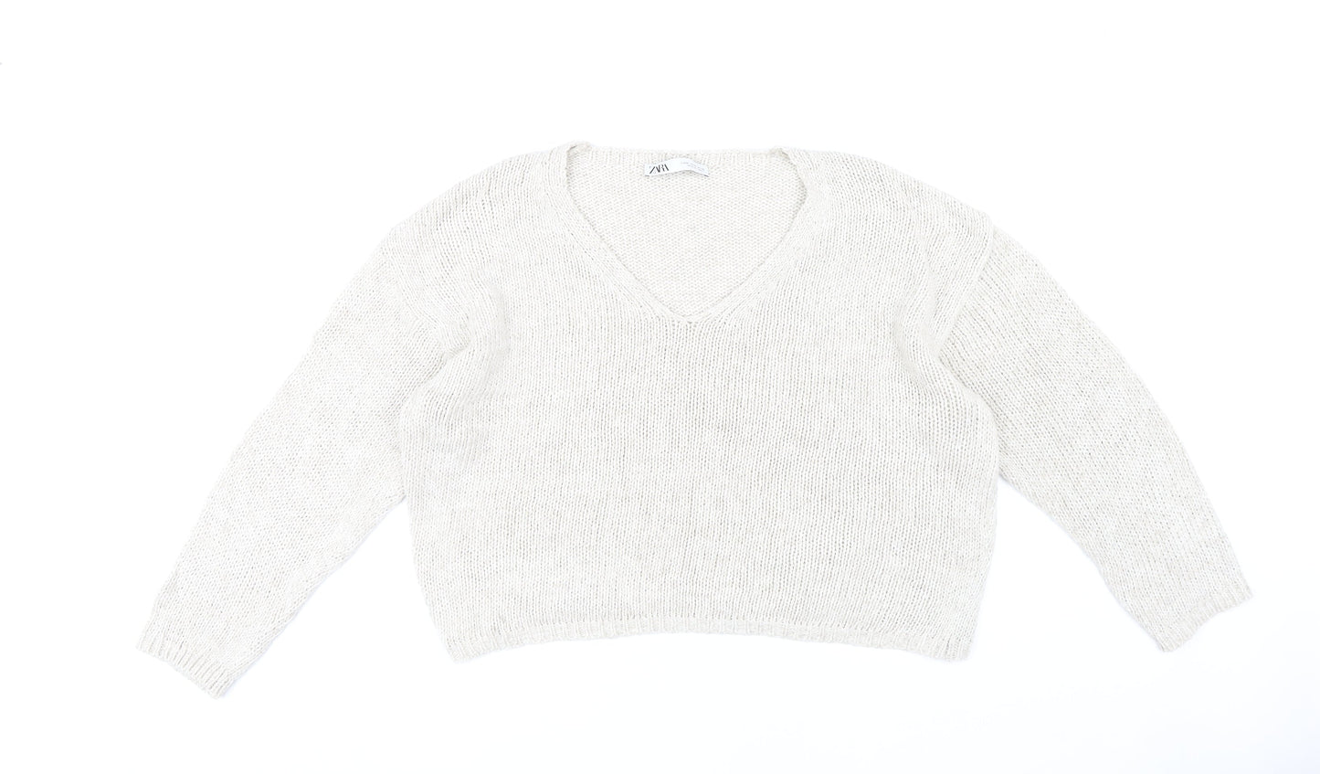 Womens UK Size M Zara Beige Pullover Jumper