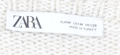 Womens UK Size M Zara Beige Pullover Jumper