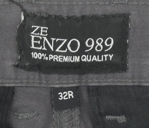 Mens UK Size 32 ZE ENZO   Grey Trousers