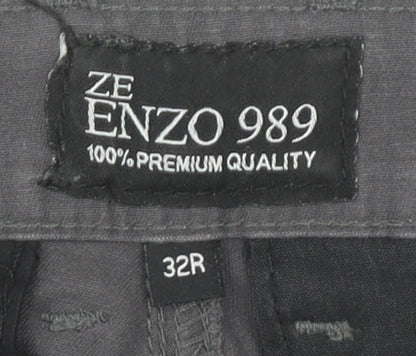 Mens UK Size 32 ZE ENZO   Grey Trousers