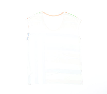 Zara Women's XL Multicoloured Striped T-Shirt