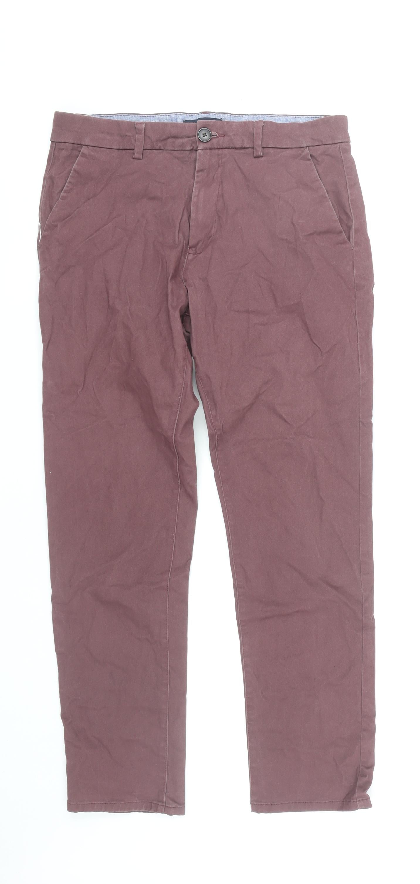 Next Men's Purple Chino Trousers Size M - Autumn Casual