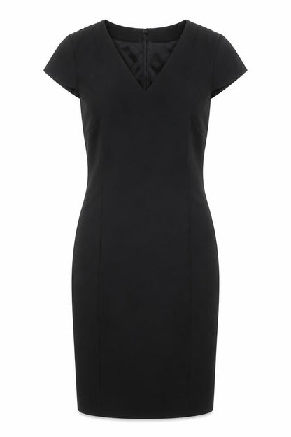 H&M Women's Black Short Sleeve V-Neck Dress Size 10