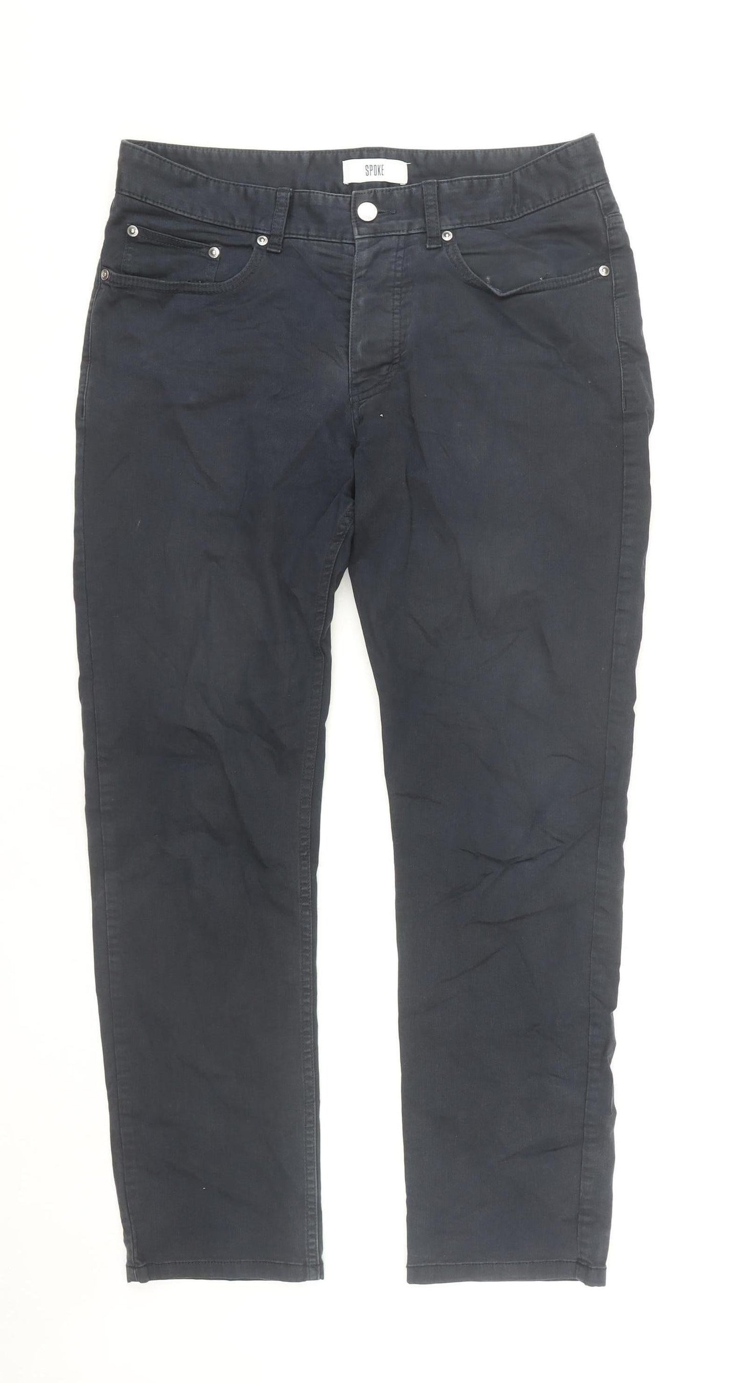 Spoke Women's Black Straight Trousers Size 32