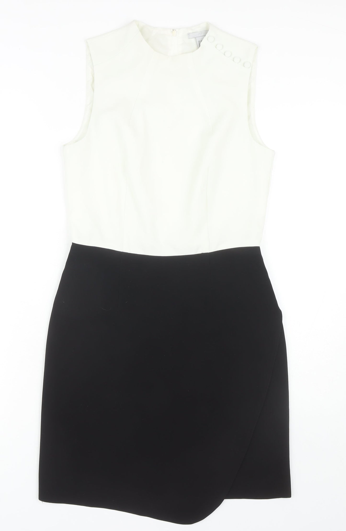 H&M Women's Black Ivory Sheath Dress Size 10