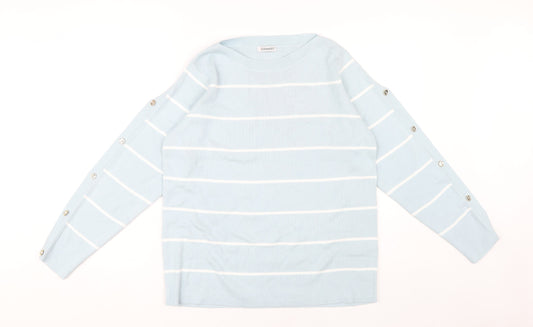 Damart Women's Blue Striped Pullover Jumper Size 14