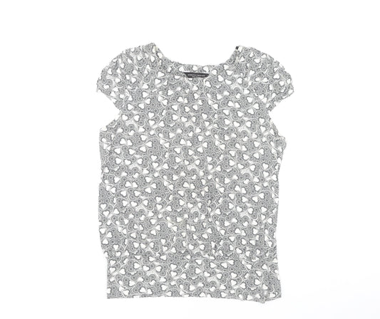 Dorothy Perkins Women Black Floral Blouse Size 16