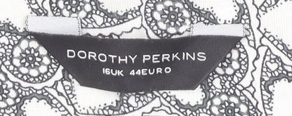 Dorothy Perkins Women Black Floral Blouse Size 16
