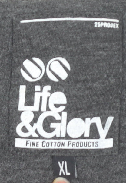 Officers Club Men's Grey XL Sporty Graphic T-Shirt