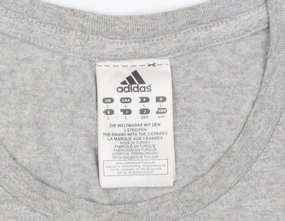 Adidas Men's Grey Logo T-Shirt L Sports Jersey