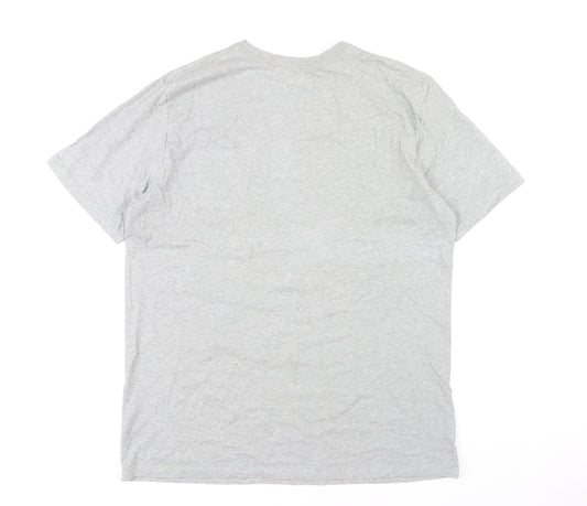 Nike Men's Grey Cotton XL Graphic Logo T-Shirt