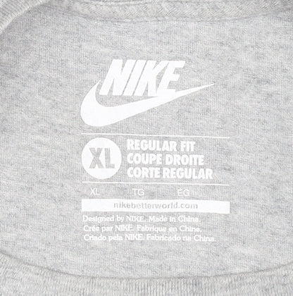 Nike Men's Grey Cotton XL Graphic Logo T-Shirt