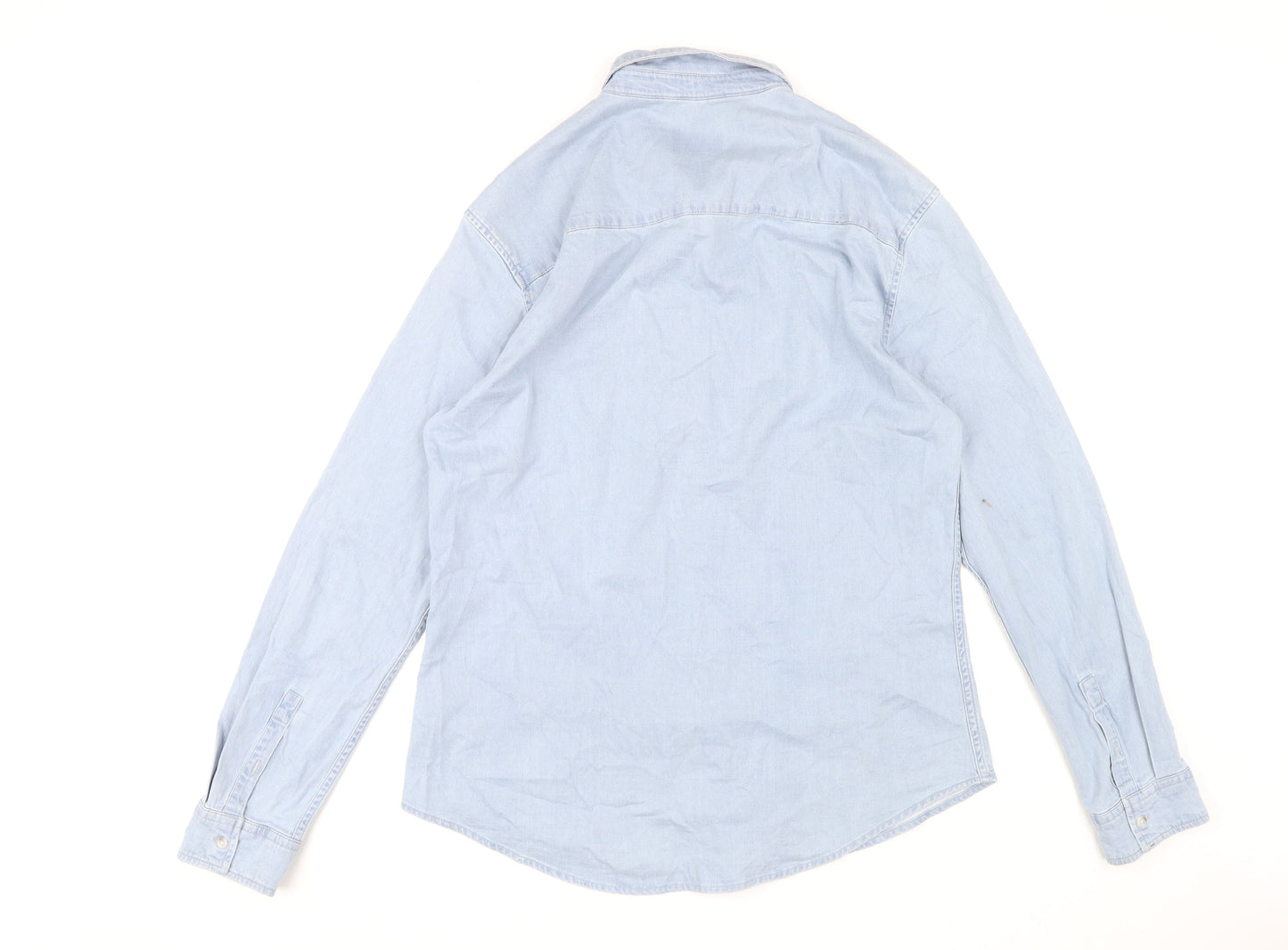 Topman Men's Blue XL Button-Up Casual Shirt