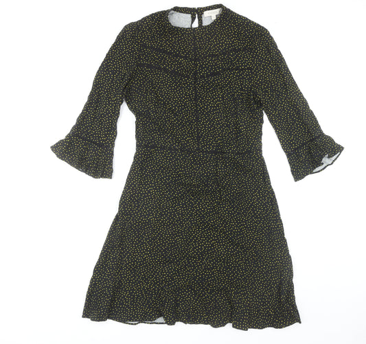 Oasis Women's Black A-Line Flared Sleeve Dress