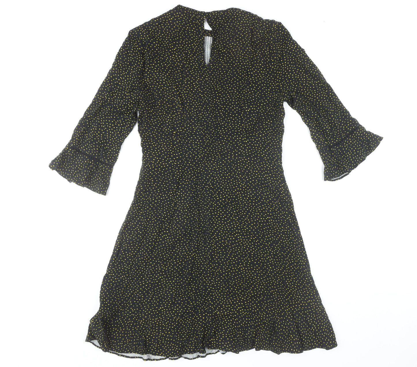 Oasis Women's Black A-Line Flared Sleeve Dress