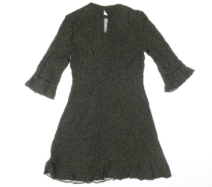 Oasis Women's Black A-Line Flared Sleeve Dress