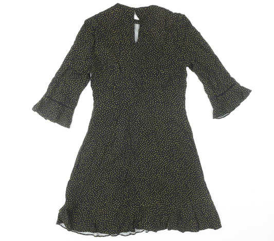 Oasis Women's Black A-Line Flared Sleeve Dress