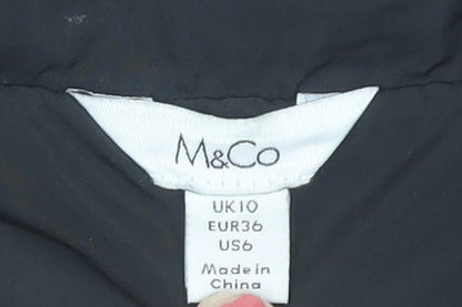 Womens UK Size 10 M&Co Black Puffer Jacket