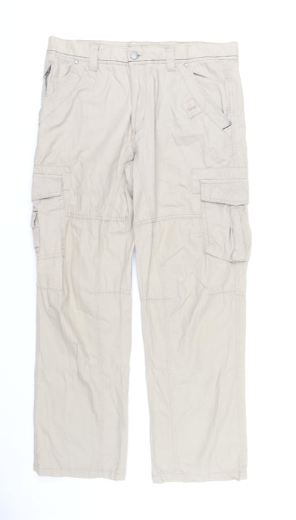 Jacamo Men's Beige Cargo Trousers - Size 38
