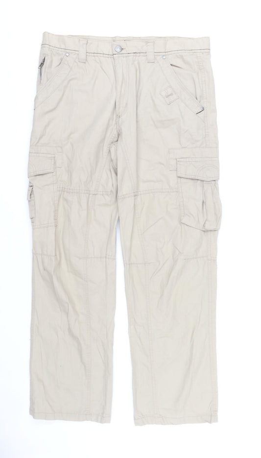 Jacamo Men's Beige Cargo Trousers - Size 38