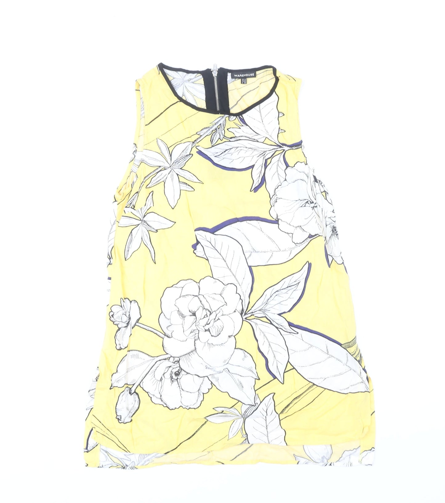 Womens UK Size 12 Warehouse Yellow Basic Blouse