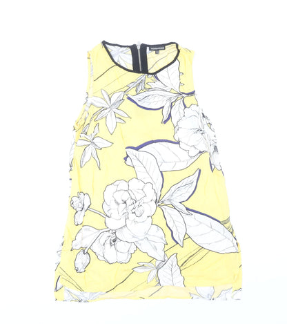 Womens UK Size 12 Warehouse Yellow Basic Blouse