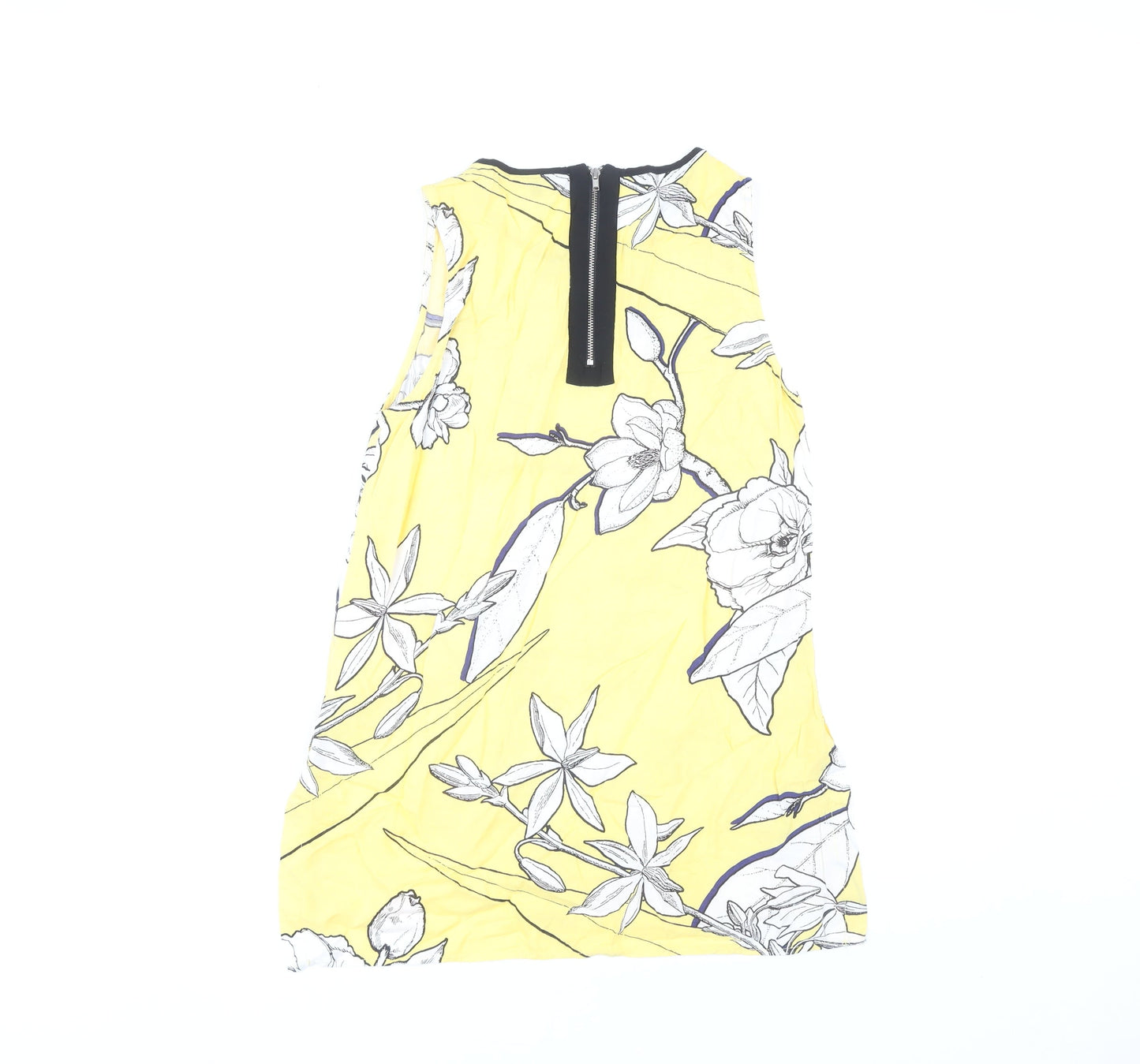 Womens UK Size 12 Warehouse Yellow Basic Blouse
