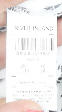 River Island Women's White Geometric Jumpsuit Size 10