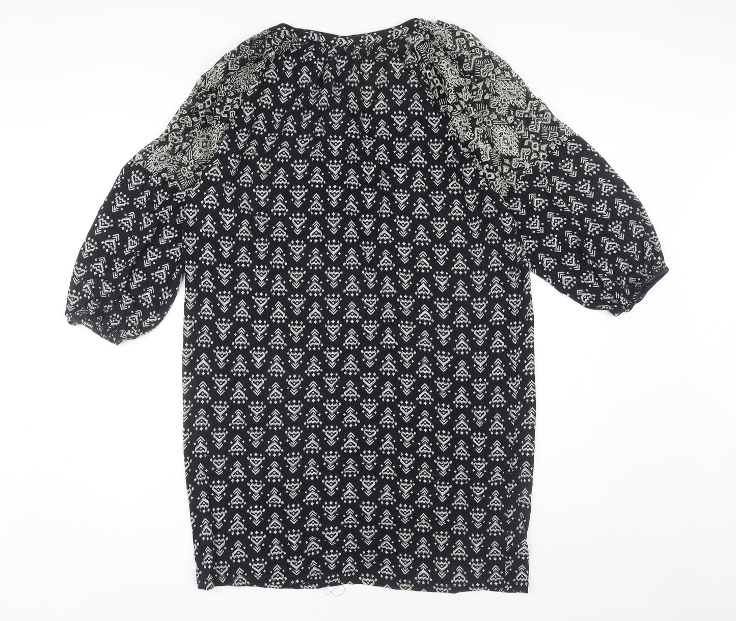 Monsoon Women's Black Geometric Shift Dress Size 8