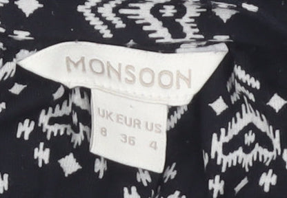 Monsoon Women's Black Geometric Shift Dress Size 8