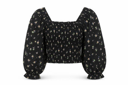 Womens UK Size M VERO MODA Black Cropped Blouse