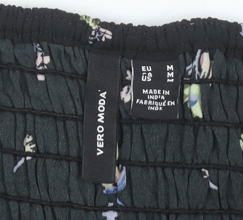 Womens UK Size M VERO MODA Black Cropped Blouse
