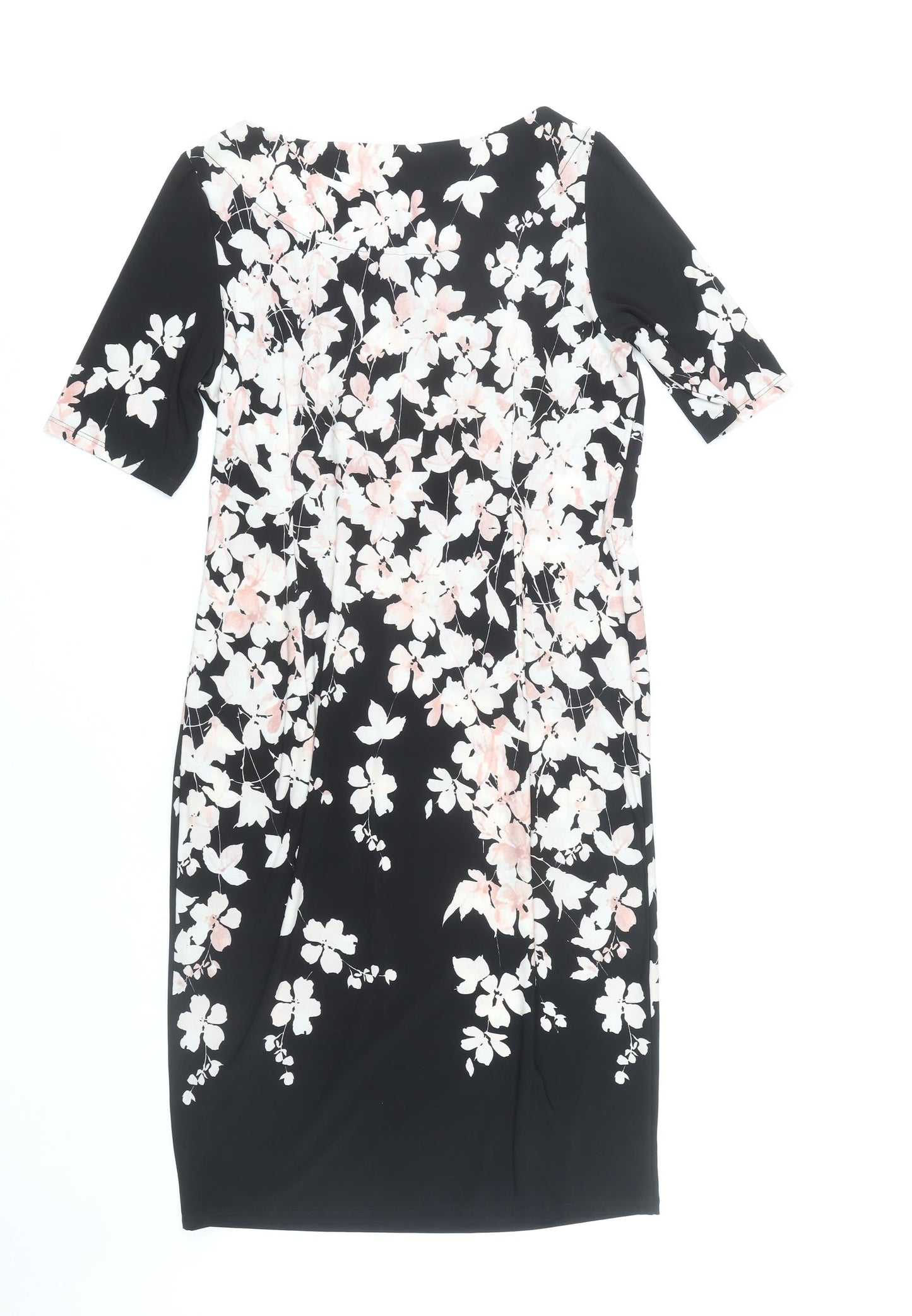 Marks and Spencer Women's Black Floral Pencil Dress Size 14