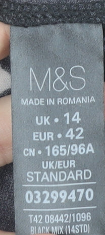 Marks and Spencer Women's Black Floral Pencil Dress Size 14