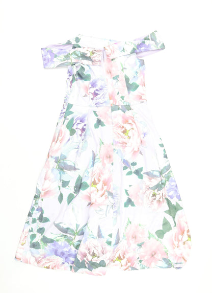 Debenhams Women's Multicoloured Off-Shoulder Dress Size 12