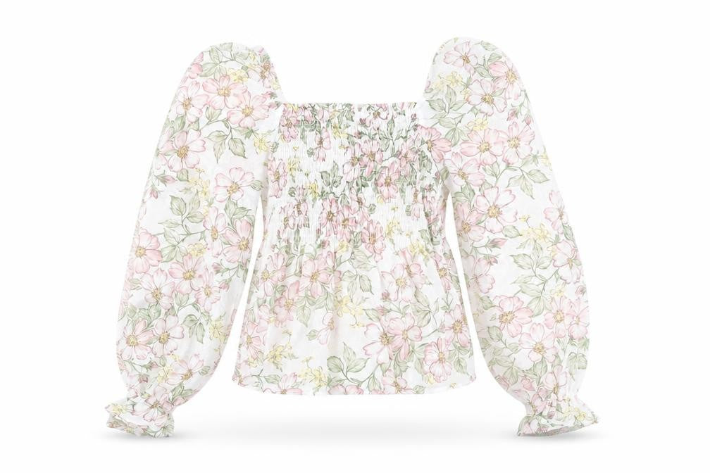Womens UK Size 8 Apricot Multicoloured Cropped Blouse