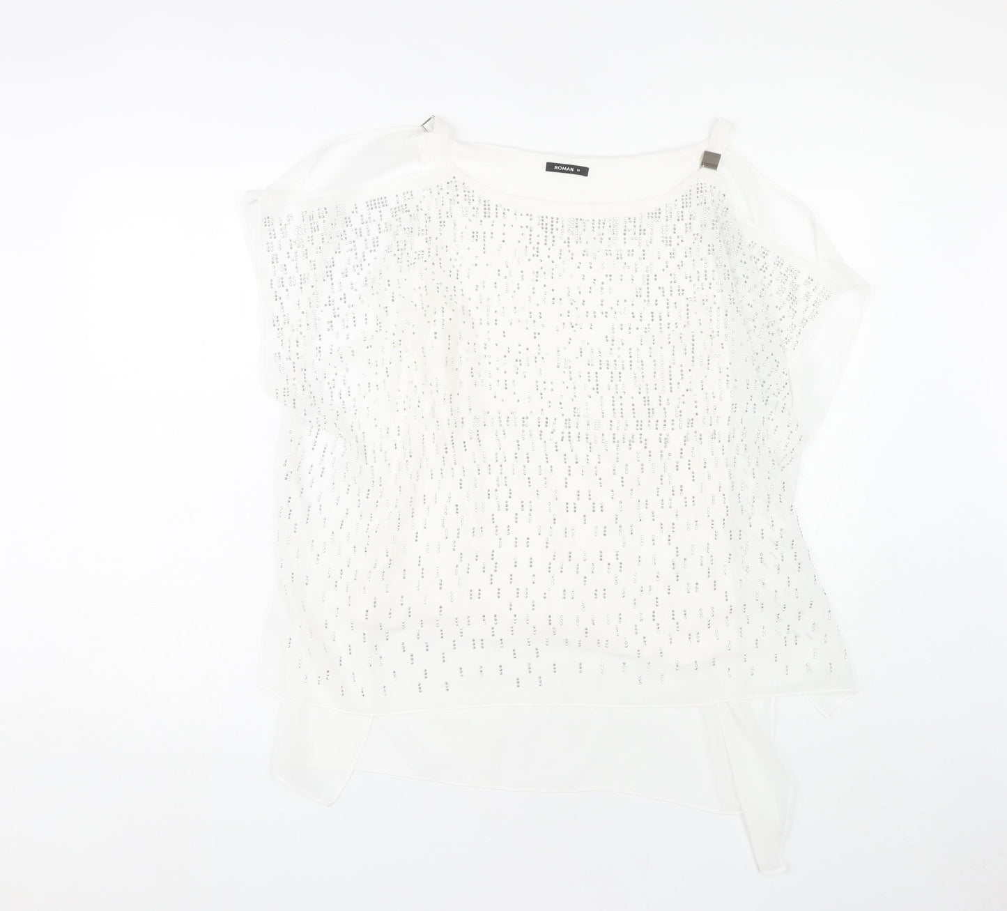 Womens UK Size 10 Roman White  Blouse