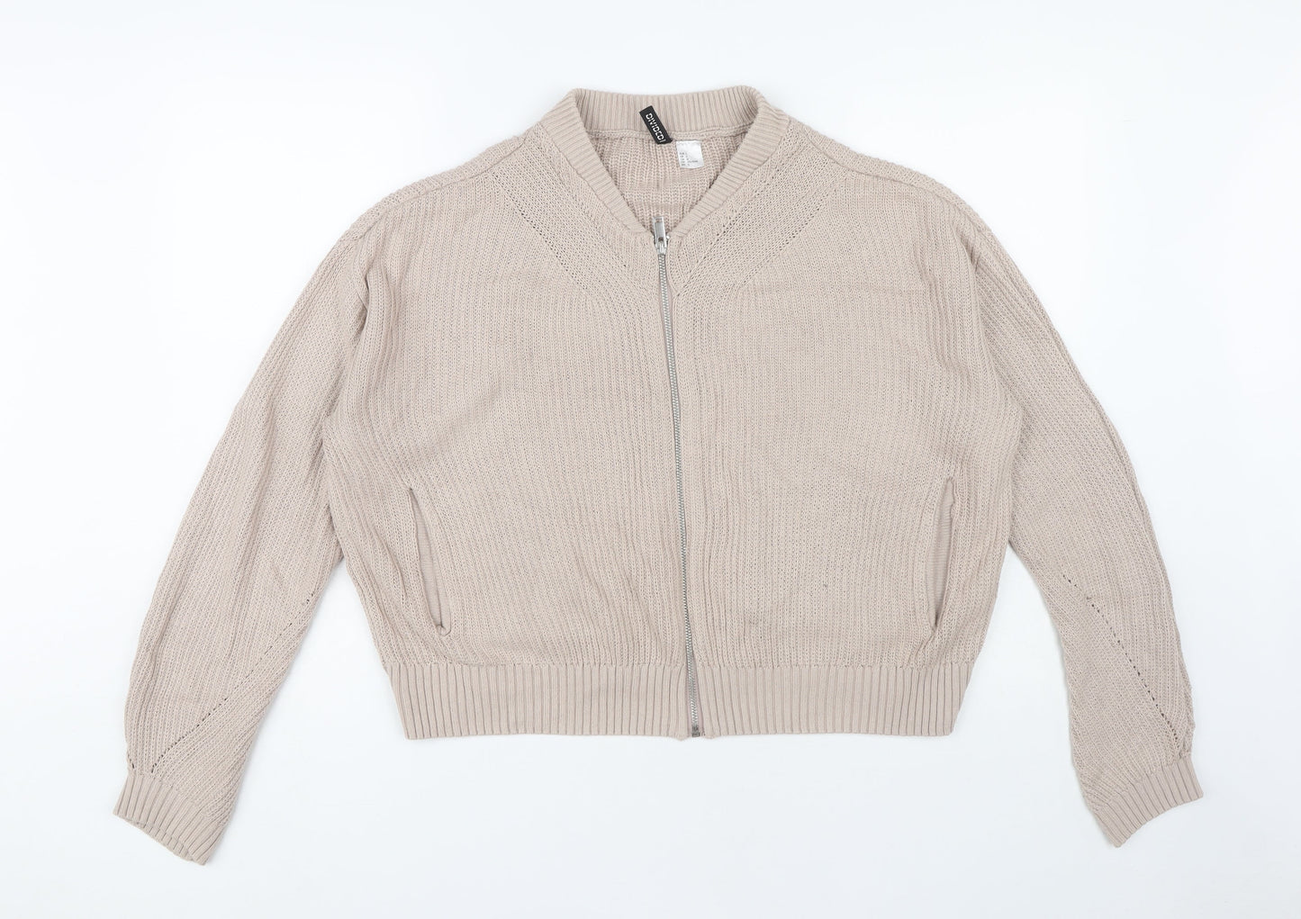 Womens UK Size 14 H&M Beige Full Zip