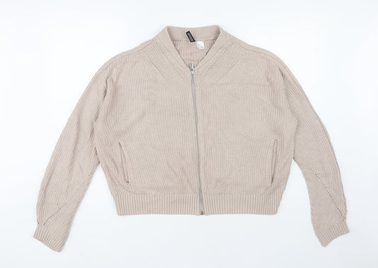 Womens UK Size 14 H&M Beige Full Zip