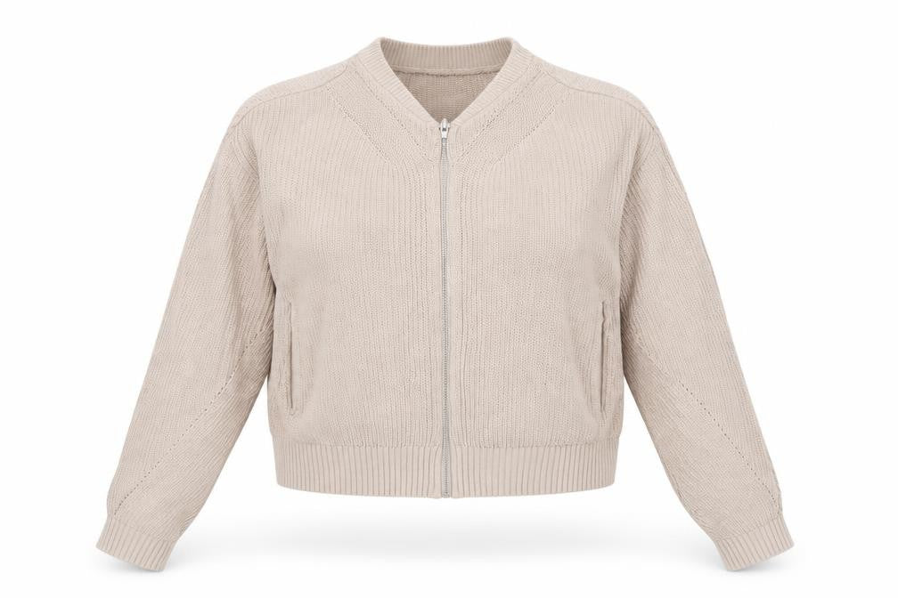 Womens UK Size 14 H&M Beige Full Zip