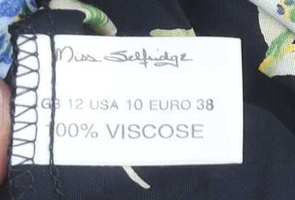 Miss Selfridge Women's Black Floral Maxi Dress Size 12