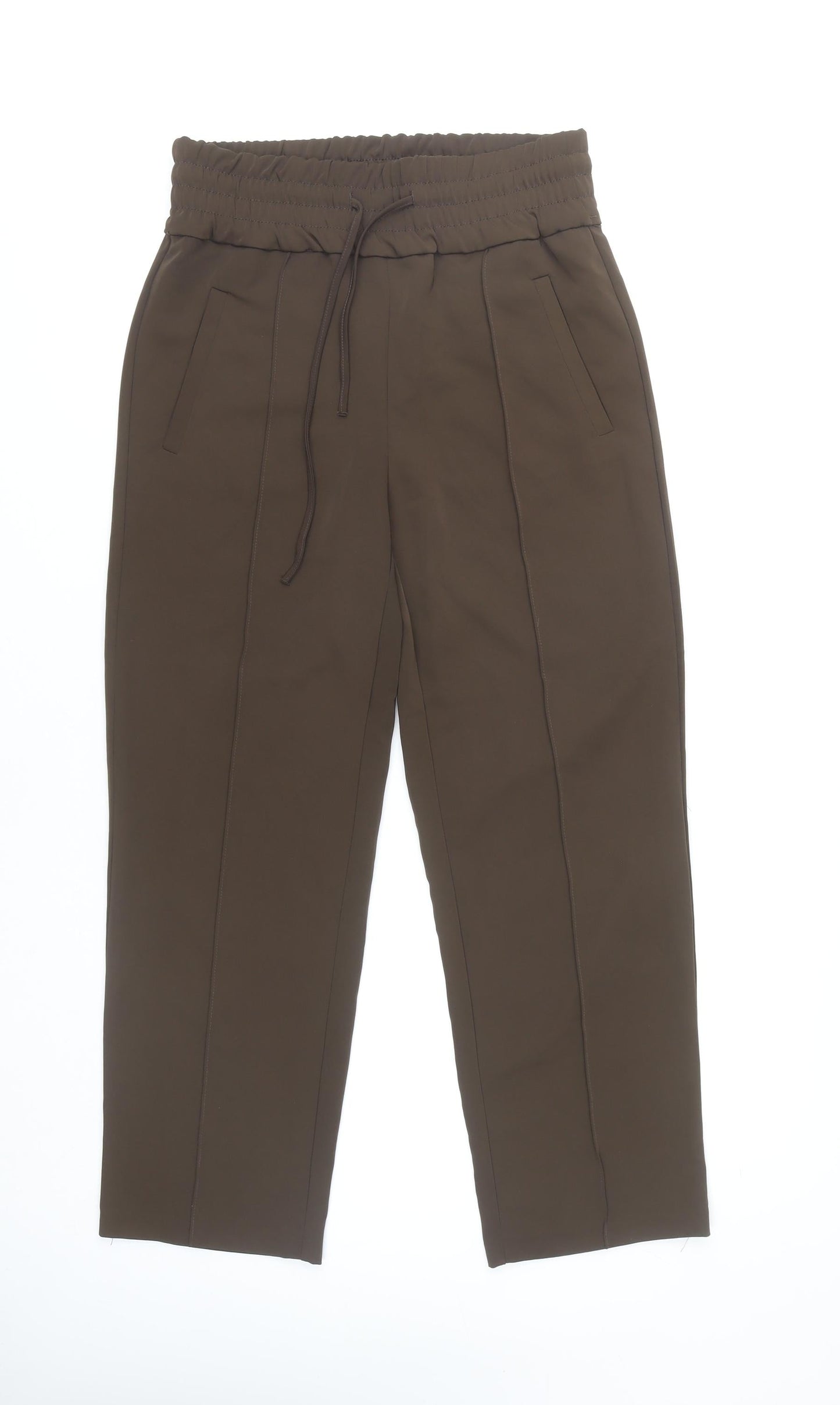 Womens UK Size S Only Relaxed Fit Cropped Brown Trousers