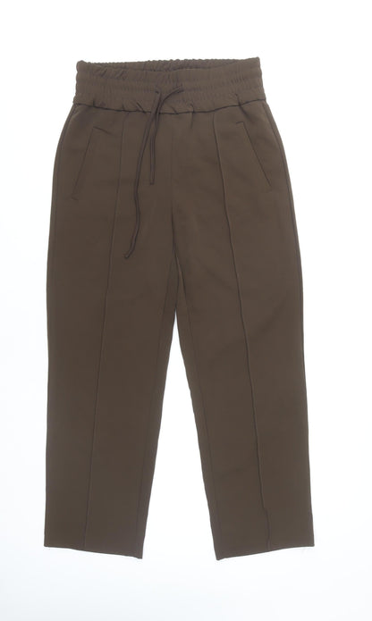 Womens UK Size S Only Relaxed Fit Cropped Brown Trousers