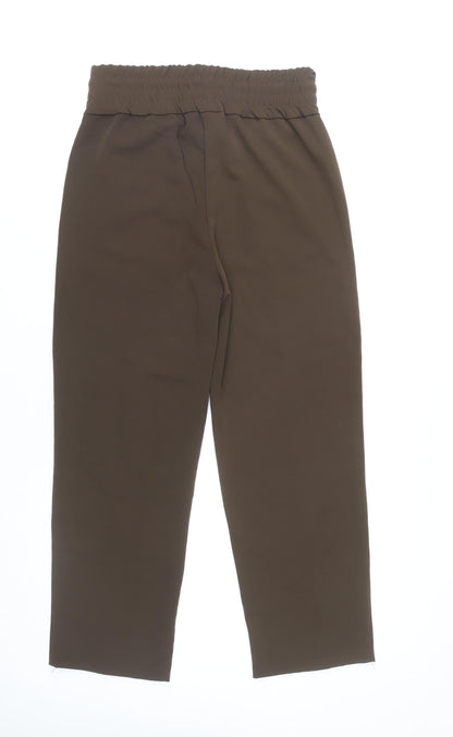 Womens UK Size S Only Relaxed Fit Cropped Brown Trousers