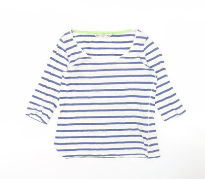 Crew Clothing Women's Striped T-Shirt, Blue/White, Size 12