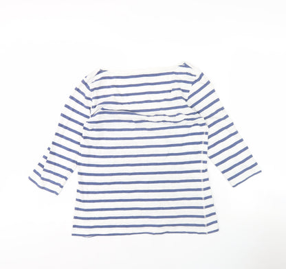 Crew Clothing Women's Striped T-Shirt, Blue/White, Size 12